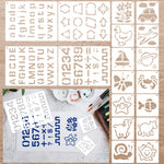 18Pcs Letters and Numbers Alphabet Stencils for Kids, Educational Writing Practice Kit, Reusable Mix Pattern Tracing Stencils for Kids Painting Drawing, DIY Projects(White)
