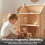 PlanToys® Kitchen Classic Set for Montessori Inspired Role Play | Pretend Cooking, Social Interaction and Practical Life Exploration | Eco Friendly Wooden Kitchen for Imaginative Learning