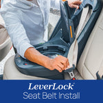 Chicco Fit360 ClearTex Rotating Convertible Car Seat with 360 Degree Rotation for Rear-Facing and Forward-Facing, LeverLock Self-Tensioning Lock System, Titanium/Grey