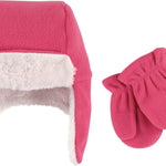 Hudson Baby Unisex-Baby Fleece Trapper Hat and Mitten Set