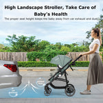 INFANS 2 in 1 Baby Stroller, High Landscape Infant Stroller & Reversible Bassinet Pram, Foldable Pushchair with Adjustable Canopy, Cup Holder, Storage Basket, Suspension Wheels (Green)