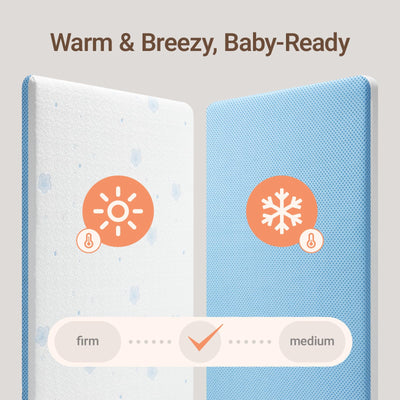MAMAZING Aerobase Baby Crib and Toddler Mattress, 2-Stage Breathable Mattress, Non-Toxic, Waterproof Sleep Surface, Machine-Washable Cover for Easy Care, Fits Standard Baby Crib & Toddler Bed
