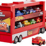 Mattel Disney and Pixar Cars Mini Mack Racers Hauler & 1 Toy Car, Transporter Truck Holds 18 Minis, Collectible Set
