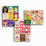 Melissa & Doug Sticker Pads 3-Pack - Sweets and Treats, Make-a-Face Fashion, and Make-a-Meal - FSC Certified