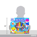 Baby Shark Bath Art Creations Play Set for Kids & Toddlers - Draw Washable Artwork During Bathtime or Shower Time - Dissolvable & Washable Paints, Crayons & Stickers for Kids Ages 3, 4, 5, 6
