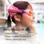 FINIS Dragonfly Goggles - Underwater Swimming Goggles for Kids - UV Protection - Anti-Fogging - Swim Goggle for Children Ages 3-8 - Flower Power