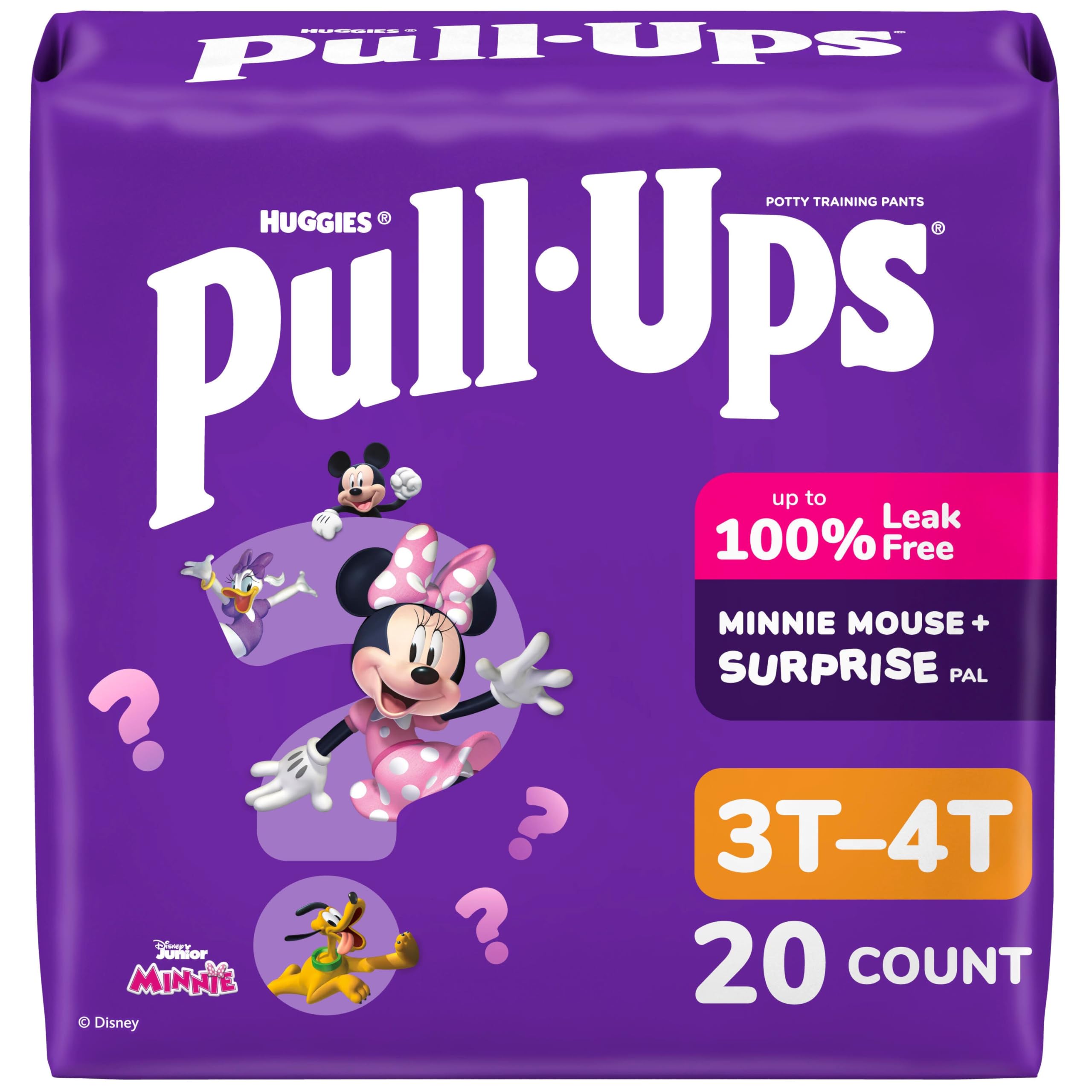 Pull-Ups Girls' Potty Training Pants, Size 3T-4T Training Underwear (32-40 lbs), 20 Count