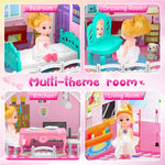 Princess'Castle House for Girls, Dollhouse Playset, 2-Story 4 Rooms Playhouse with 1 Doll Toy Figure and Furniture & Accessories, Toy Gifts for Kids 3 4 5 6 7 8 9+ Year Old