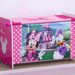 Delta Children Minnie Mouse Toy Box with Retractable Fabric Top, Pink