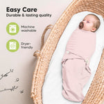 3-Pack Organic Baby Swaddle Sleep Sacks - Swaddles for Newborns, Infant 0-3 Months, Baby Girls, Boys, Soft & Snug Newborn Sleep Sack, Nursery Swaddling Blankets, Velcro Closure (Candy)