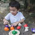 PlanToys 5 Wooden, Colorful Vegetable (Veggie) Food Playset (3431) | Sustainably Made from Rubberwood and Non-Toxic Paints and Dyes.