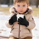 Cooraby 2 Pairs Kid's Thick Magic Gloves Toddler Winter Stretchy Warm Full Fingers Gloves Mittens