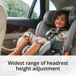 Chicco OneFit ClearTex All-in-One Car Seat, Slim Design, Rear-Facing Seat for Infants 5-40 lbs., Forward-Facing 25-65 lbs., Booster 40-100 lbs., Convertible Car Seat | Slate/Grey