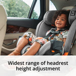 Chicco OneFit ClearTex All-in-One Car Seat, Slim Design, Rear-Facing Seat for Infants 5-40 lbs., Forward-Facing 25-65 lbs., Booster 40-100 lbs., Convertible Car Seat | Slate/Grey