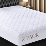 Utopia Bedding Quilted Fitted Mattress Pad, Queen Size, Elastic Fitted Mattress Topper Protector and Cover Stretches up to 16 Inches Deep, Machine Washable (White)