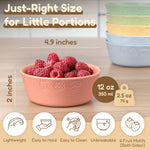 FOODLE 6pcs Wheat Straw Kids Bowls - 12oz Microwave & Dishwasher Safe Toddler Bowls - BPA Free & Non Toxic Dishes for Baby - Unbreakable and Durable Childrens Snack and Cereal Bowl