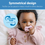 Dr. Brown's Advantage One-Piece Silicone Baby Pacifier, Fully Symmetrical Soother, Ecru/Light Pink/Pink, 0-6m, BPA-Free, 3-Pack