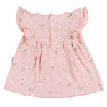Gerber Baby Girls Cotton Dress and Diaper Cover Set, Daisies, 0-3 Months