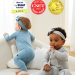 Momcozy Baby Pajamas Onesie for Boys & Girls, 0-24M, Temp-Sensing 2-Way Zipper Sleepers, Footed Rompers, 2-Pack for Newborns & Toddlers