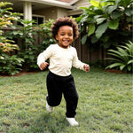 GLASH Kids Toddler Sweatpants, 4-Pack 3T Boys Fleece Joggers Black/Grey/Triangle/Navy