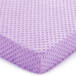 Entisn Pack N Play Sheets Fitted, 26 x 38 Inch Minky Dot Mini Crib Sheet for Boys and Girls, Soft and Warm Fleece Nursery Bedding for Most Mini Crib Mattresses (Light Grey)