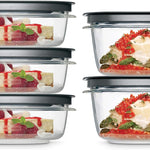 Rubbermaid 28-Piece Clear/Grey Food Storage Containers, Premium Snap Bases, and Various Size Lids, Perfect for Meal Prep, Leftovers, and Dishwasher Safe
