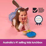 b.box Snack Box - Leakproof Mini Bento Box for Kids & Toddlers, 2 Compartment Snack Containers for Kids, Lunch Containers, Dishwasher Safe, BPA Free, PFAS Free, Ages 4m+, 1 3/4 Cup - Blue Slate