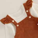 fhutpw Baby Girl 2 Piece Outfits Corduroy Skirt + Ribbed Knit Long Sleeves Top 3 6 12 18 Months Clothes Fall Winter Suits