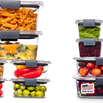 Rubbermaid Brilliance Food Storage Containers, Set of 5 (10 Pieces), BPA-Free, Leak-Proof, Clear