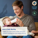 MAM Easy Start Matte Anti-Colic Baby Bottles, Medium Flow Nipples, Baby Boy, 9 oz (2 Count), Blue