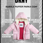 DKNY Infant Toddler Baby Girls' Winter Jacket - Fleece Lined Quilted Bubble Puffer Parka Coat for Girls (Sizes:12M-4T), Size 24 Months, Rose Pink
