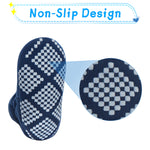 Pro Goleem Fleece Baby Booties, Warm Cozy Baby Slippers, Stay On Sock Shoes, Easy to Put on, Unisex Baby Gifts, Soft Non-Slip Adjustable Newborn Boots for Boys and Girls 6-12 Months, Navy Blue