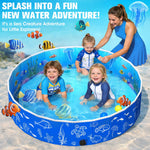 FizZeal Kiddie Pool with Canopy, 51in Foldable Toddler Pool,Pop Up Baby Pool with Shade,UPF 50+UV Portable Swimming Pool for Kids,Collapsible Baby Pool for Beach, Outdoor Toddler Pool for Backyard