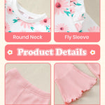 Kucnuzki Kids Clothes 3t 4t Toddler Girl Outfits Cute Fly Ruffle Sleeve Crewneck Toddler Girls Sweatshirt High Waist Pink Leggings Toddler Clothes for Girls
