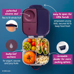 b.box Harry Potter Mini Lunch Box Kids | 4.25 Cup Leak Proof Bento Box for Kids Ages 3+ | 3 Compartment Snack Containers, School Lunch Container, Dishwasher Safe, BPA-Free, PFAS-Free