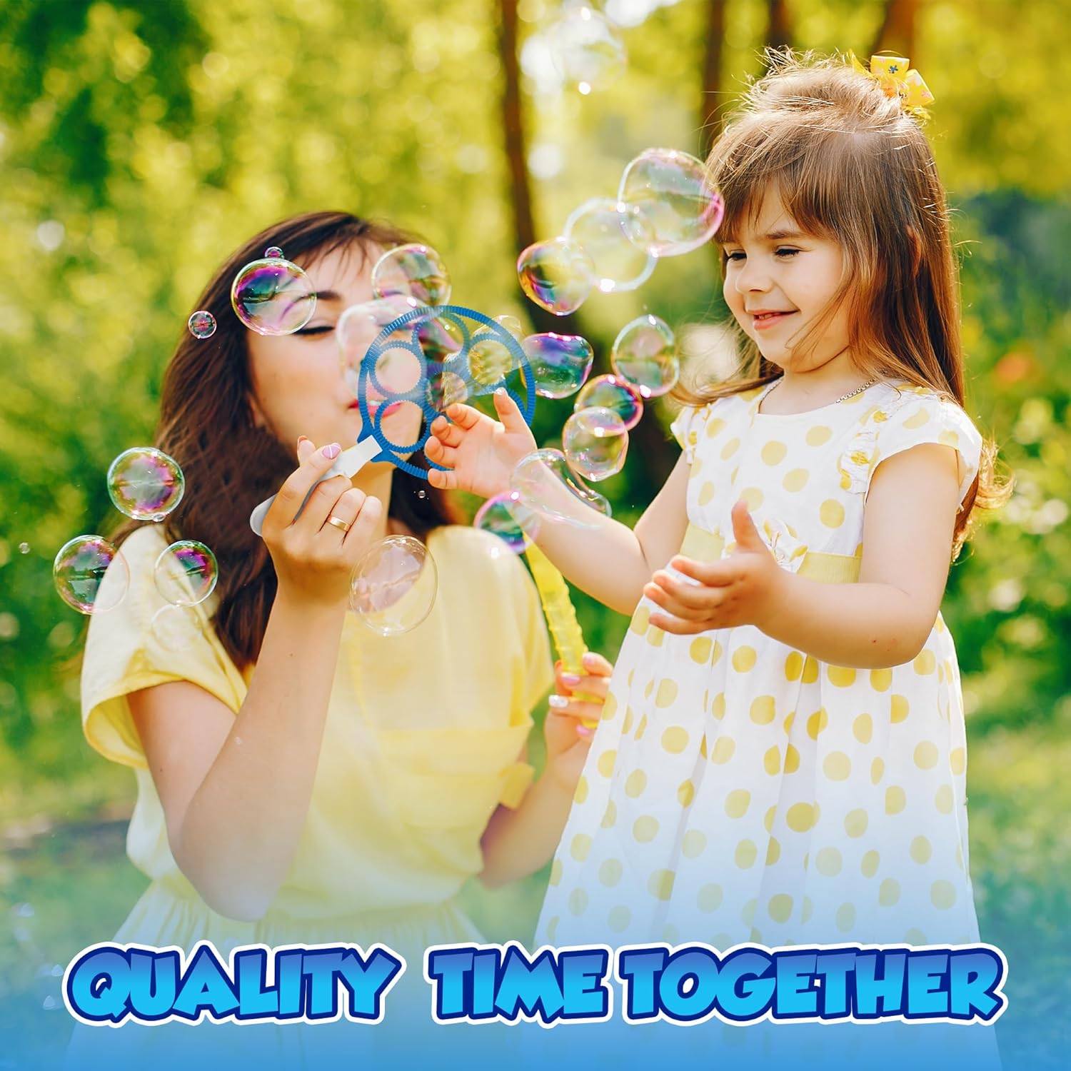 Giant Bubble Wands, Bubble Toys, Large Blowing Rings, Variety Shapes Set for Big Soap Bubbles, Includes Huge Bubble Mix Solution Kit 11 Pack, Summer Party, Park Beach Fun Activities