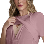 Motherhood Maternity Women's Short Sleeve Crew Neck Nursing Tee Shirt for Breastfeeding with Easy Access, Orchid Haze, Small