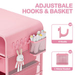 SYKIARIOL Pink Nightstand, Cute End Table with Storage Drawer, Kids Nightstand for Bedroom Furniture, Bedside Table Small Desk Coffee Table for Living Room, Dorm, Office