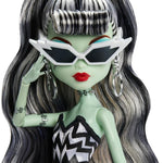 Monster High x Barbie Frankie Stein Doll with Original Barbie-Inspired Swimsuit and Solo in The Spotlight Black Evening Dress and Accessories