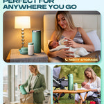 22oz Breast Milk Cooler Bottle for Travel & Outdoor Use, Portable Breastmilk Chiller with 24-Hour 360° Cooling, Larger Capacity with 2 Baby Bottles for Breast Milk Storage