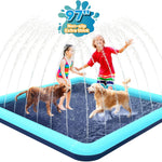 97'' Splash Pad for Dogs, Non-Slip Sprinkler for Kids, Square Splash Pad for Kids Ages 4-8, Splash Pads for Toddlers 1-3, Dog Sprinkler Shallow Pool, Outdoor Water Toys for Backyard, Teal