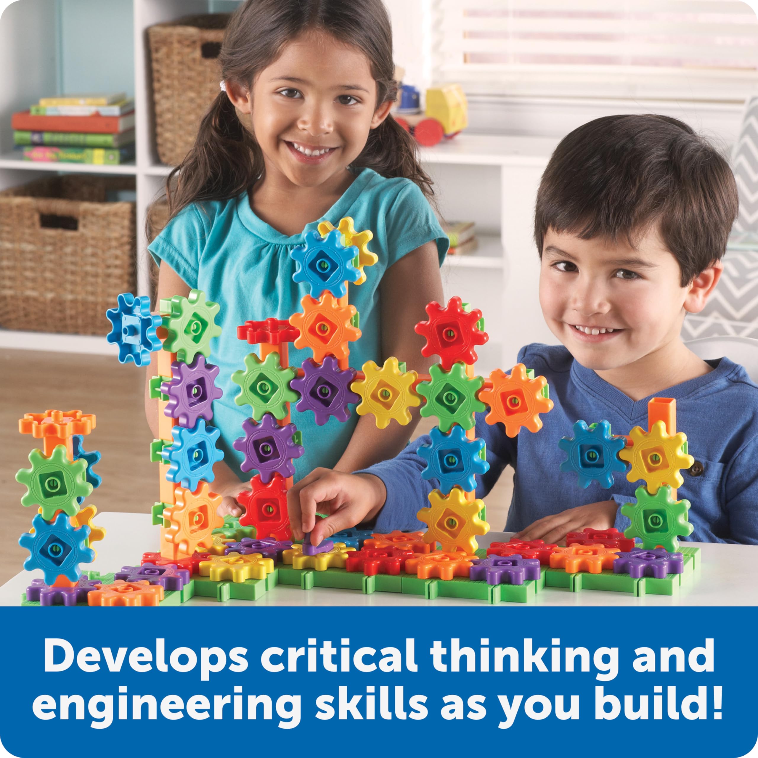 Learning Resources Gears 100-Piece Deluxe Building Set -STEM - Activity ...