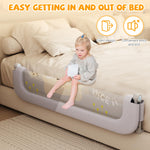 Abdtech Bed Guard Rail for Toddlers - 60 inches Lift Foldable Toddler Bed Rails for Kids - Safety Baby Bed Rail Guard with Reinforced - Great Fit for Kids Twin Double, Full Size, Queen, King Size Bed