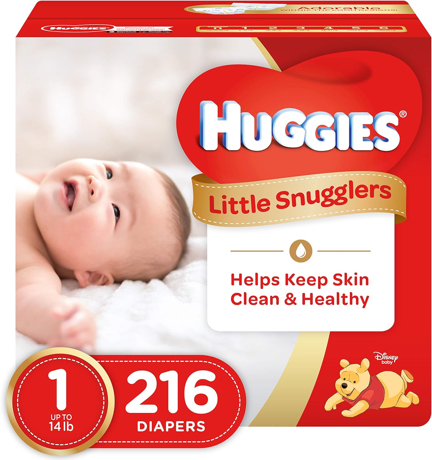 Huggies Size Newborn Diapers, Little Snugglers Baby Diapers, Size Newborn (up to 10 lbs), 31 Count, Packaging May Vary