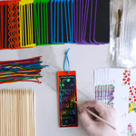 Winlyn 48 Sets 6 Styles Magic Color Scratch Bookmarks Craft Kits Rainbow Scratch Paper Art Sets for Kids Students Party Favors DIY Bookmarks Bulk with Scratching Tools Ribbons for Classroom Activities