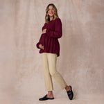 Motherhood Maternity Women's Super Stretch Secret Fit Over The Belly Ankle Straight Leg Pregnancy Dress Pants for Work, Khaki, X-Large