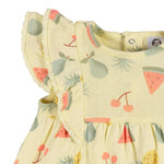 Gerber Baby Girls Cotton Dress and Diaper Cover Set, Fruit, 3-6 Months