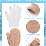 SATINIOR 6 Pairs Toddler Knitted Gloves Kids Winter Warm Stretchy Mittens Soft Lightweight Mittens for Boys and Girls(for 1-3 Years Old,White, Pink, Brown)