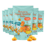 Amara Organic Smoothie Melts packaging with mango flavor on a white background
