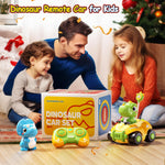 Jovow Dinosaur Remote Control Car for Toddlers,Kids Dinosaur Toys with LED Lights & Music,Electric RC Cars Toys for Boys Kids Birthday Age 3 4 5 6 Years Old.